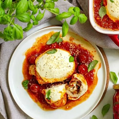 Gebakken Kiprolletjes met Mozzarella