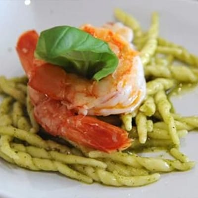 Trofie met Pesto en Garnalen