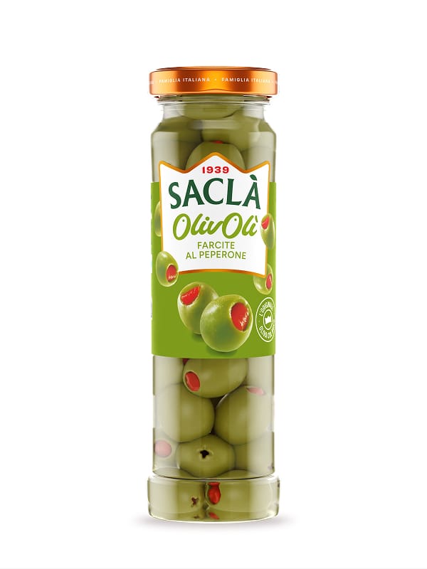 Olives vertes dénoyautées au poivron