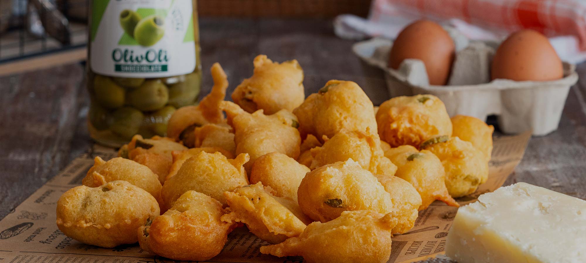 Hartige Beignets met Groene Olijven zonder Pit van Saclà