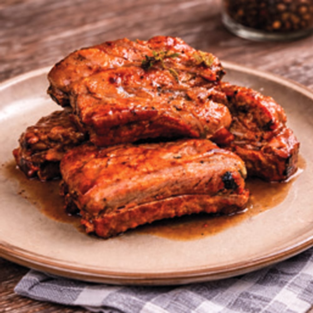 Ribbetjes met een ‘Nduja-pesto Glazuurlaag