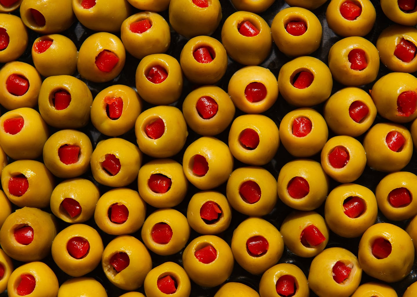 Olives vertes dénoyautées au poivron